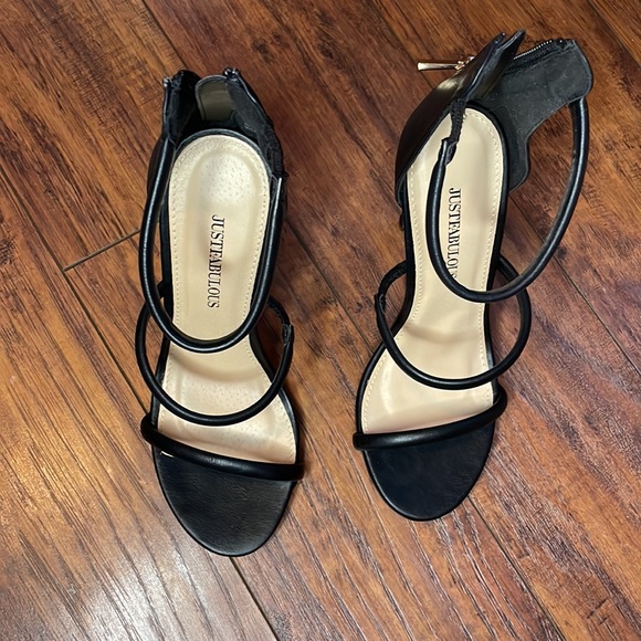 JustFab Black Dress Sandals Size 6 - Picture 6 of 8